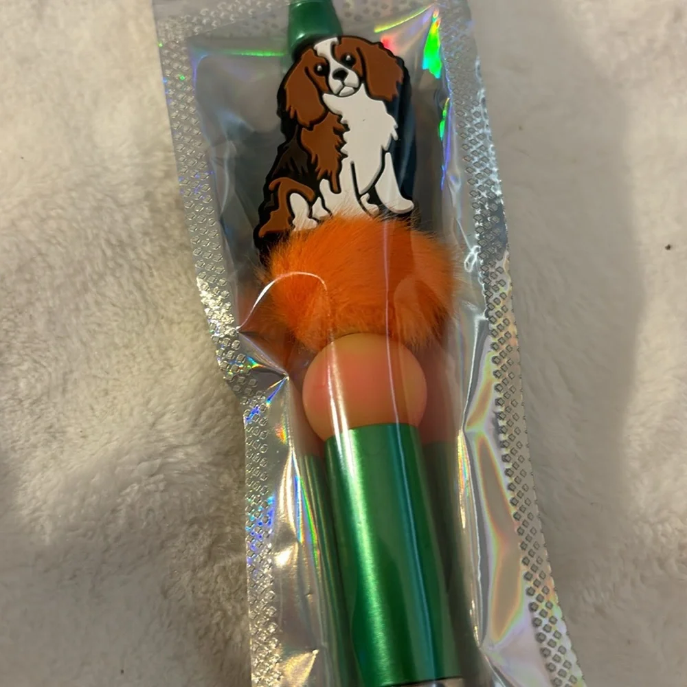New handmade Spaniel Dog Silicone Focal bead fur bead & glow in the dark ink pen